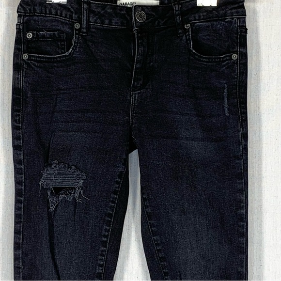 Garage Denim~Women’s/Juniors Super Skinny Distressed Black Jeans with Holes~Sz 7 - Picture 4 of 13